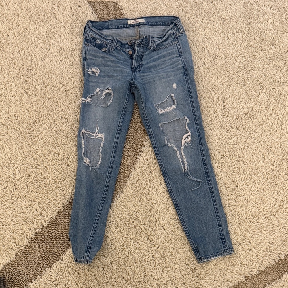 Hollister Light Blue Distressed Skinny Jeans